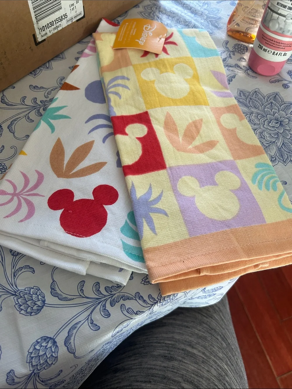 Disney Pastel & Red Mickey Pattern Kitchen Towels